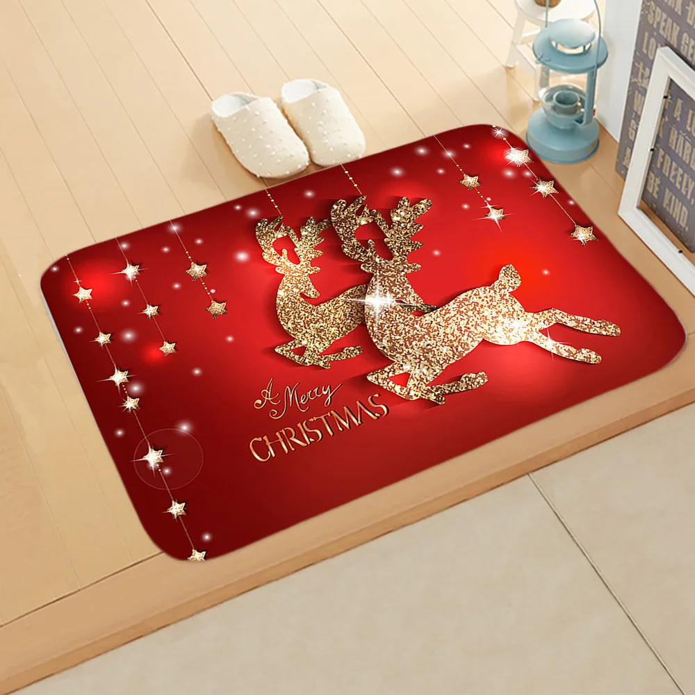 

Christmas and New Year Decoration Festive Santa Claus Floor Mat Home Outdoor Household Water Absorbent Anti-slip Carpet Door Mat