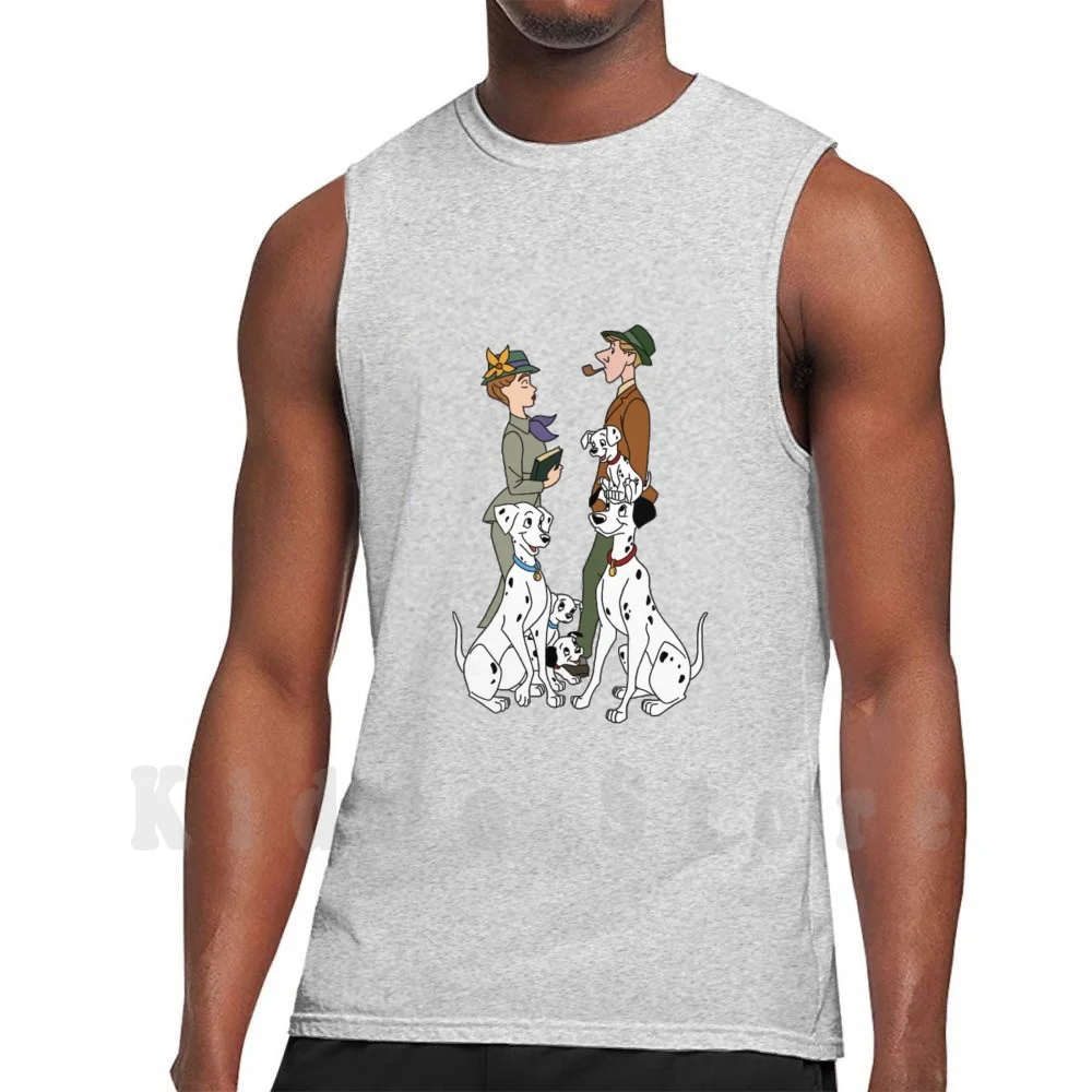 Camisetas Regata 101 Dálmatas 100% Algodão Dalmatas Cães Anos 80 101 Dálmatas