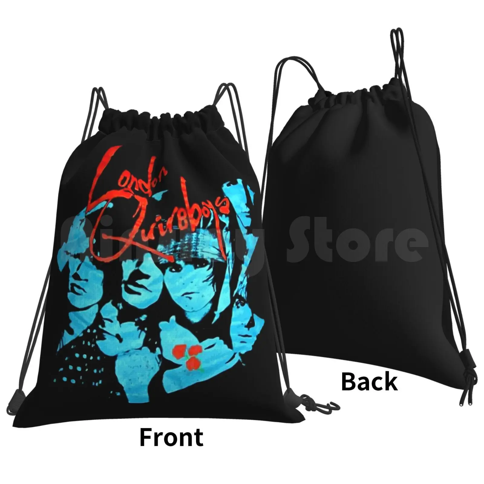 London Quireboys Backpack Drawstring Bags Gym Bag Waterproof London Quireboys English London The Quire Boys Band Retro