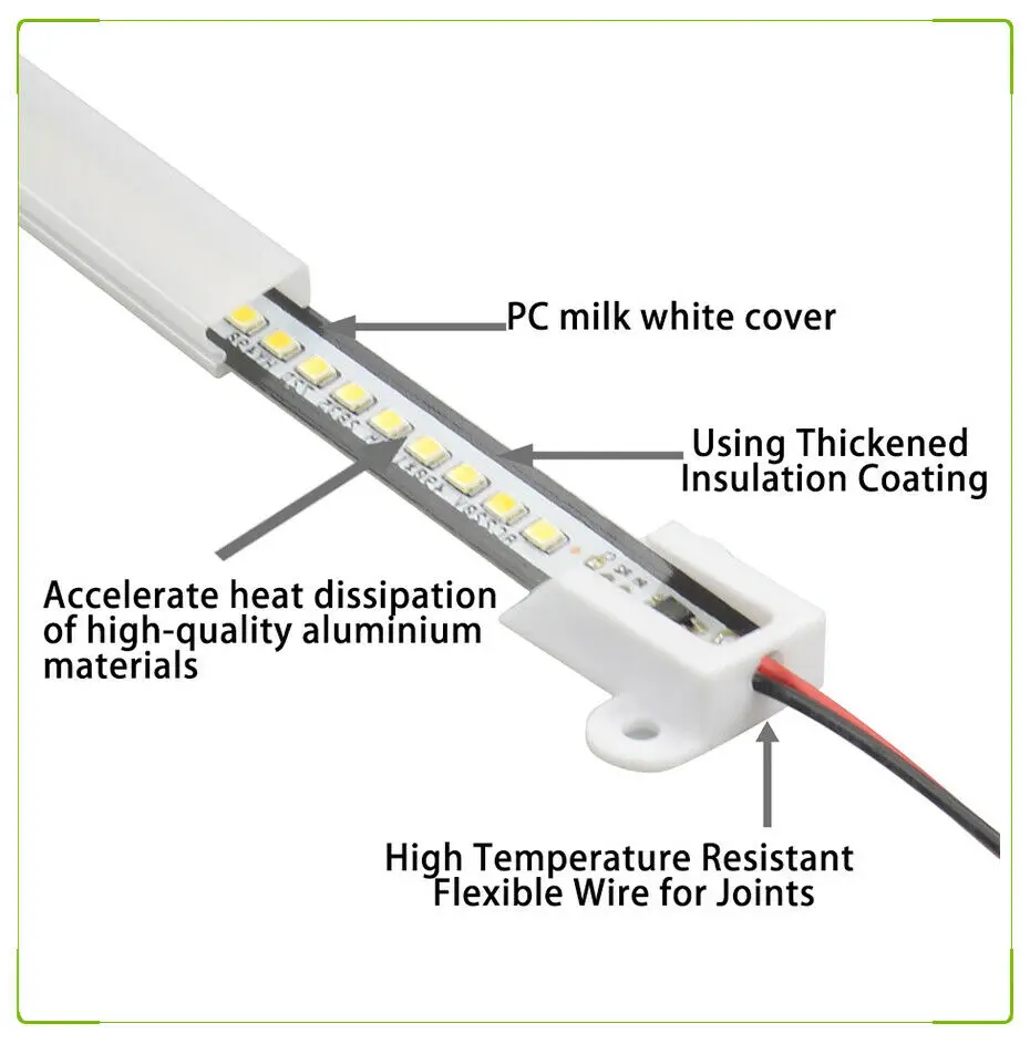 220V LED Rigid Strip Night Lamp Under Cabinets 72 LEDs 30CM 40CM 50CM 8W With Switch ON/OFF EU Plug LED Bar Lights Desk Bulb