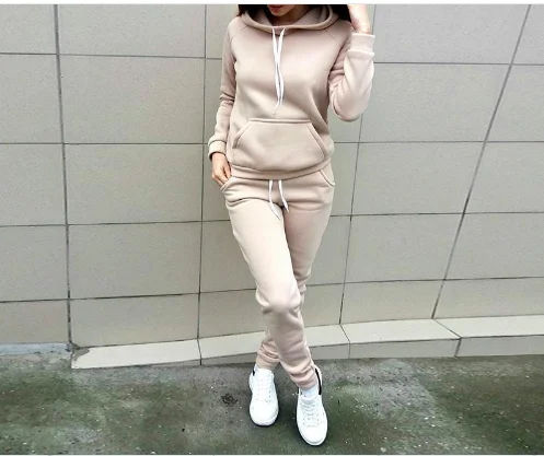 Conjunto de Jogging Sportswear Feminino, Hoodies, Calças, Moletom, Ginásio, Corrida, Fitness, Tamanhos Grandes, Outono, 2022