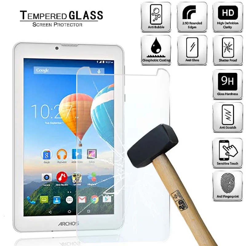 Tablet Tempered Glass Screen Protector Cover for Archos 70c Xenon Eye Protection Anti-Scratch Explosion-Proof Screen