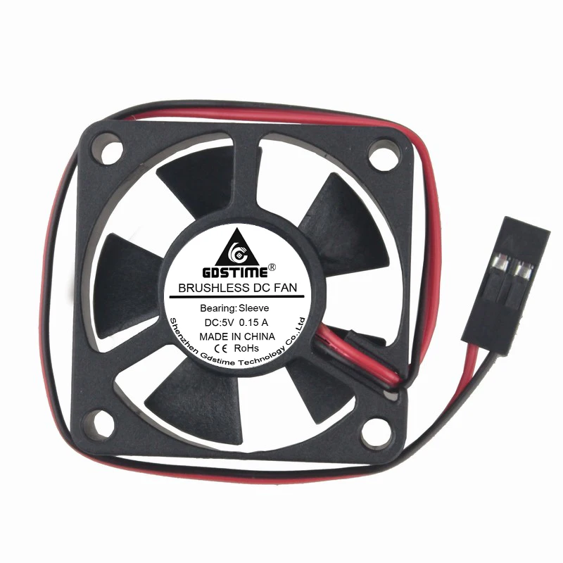 1pcs Gdstime Mini DC 5V Dupont 2Pin 35mm x 10mm Brushless Cooling Fan Small 3510 35x35x10mm 3.5cm 3D Printer Fan Axial Cooler