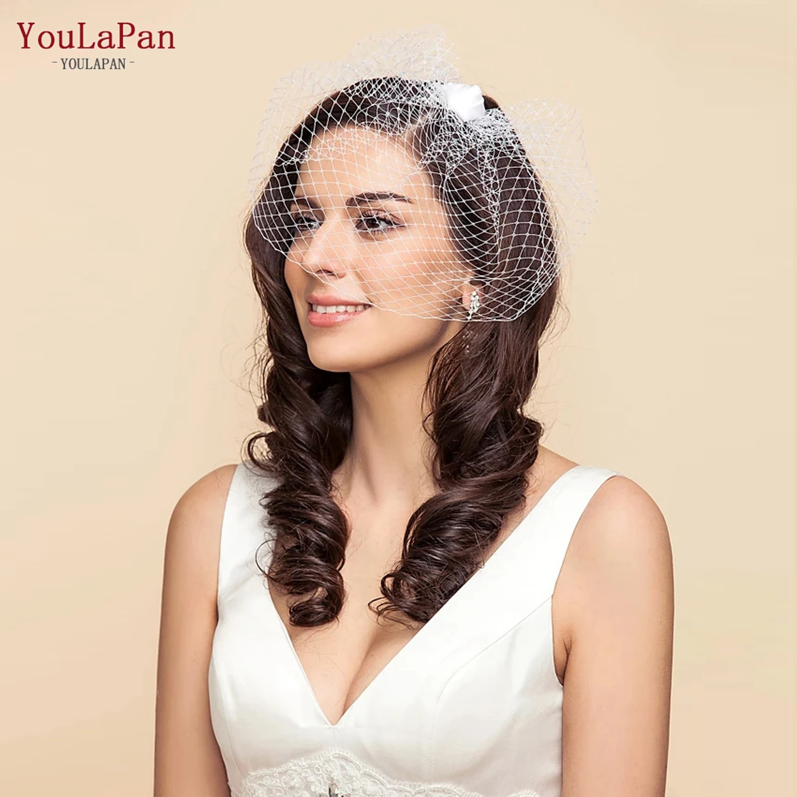 

YouLaPan Short Mesh Bridal Cage White Veil Simple And Elegant Wedding Dinner Accessories Retro Photo Props va02