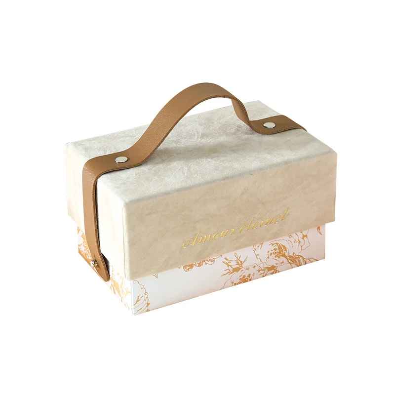 European Style Portable Wedding Candy Box, Flannel Bridesmaid Gift Box, Wedding Party Supplies, Gift Packaging