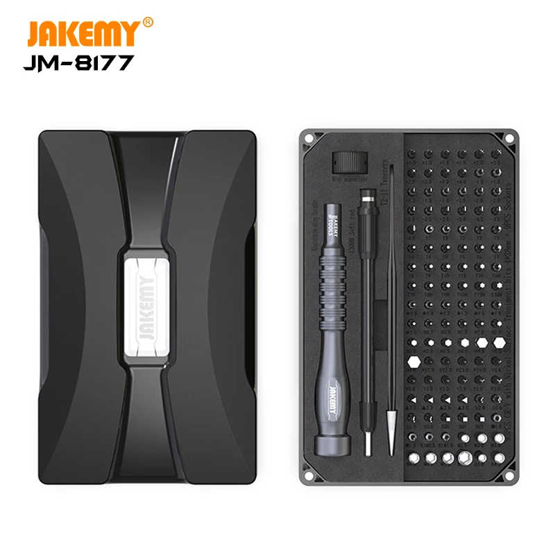 JAKEMY JM-8177 Precision Screwdriver Set Magnetic Bits Aluminum Alloy Handle Screw Driver for iPhone Computer Repair Tools