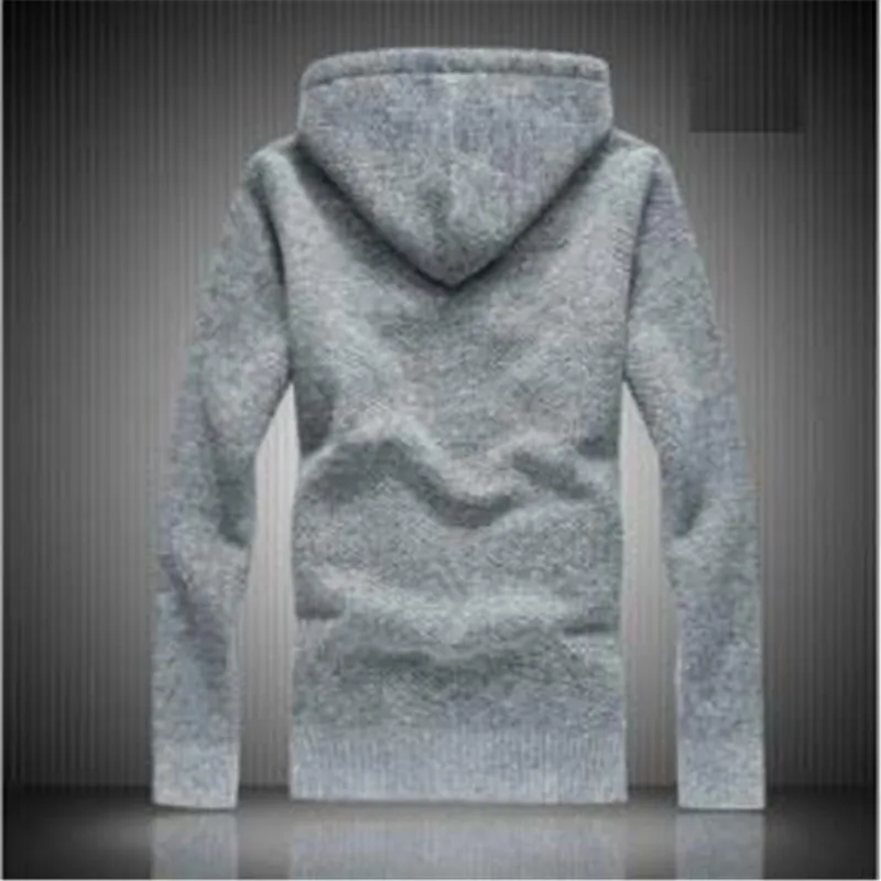 2019 New Sweater Men Autumn Winter Pullovers Coats Male Thick Warm Wool Male Hooded Jackets Casual Zipper Knitwear Size M-3XL