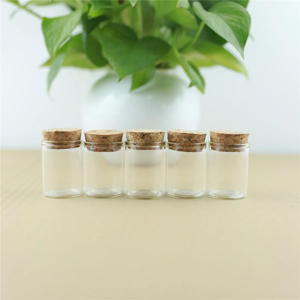 50 pcs/lot 26*30*40mm 15ml Cork Stopper Glass Bottle Wedding Decoration Bottle Container Glass Jars Vials DIY Craft Mini tube