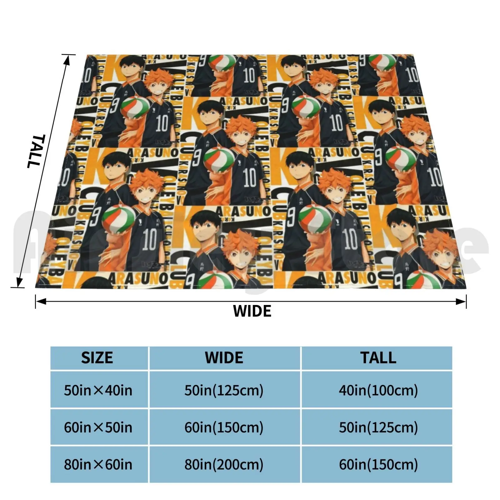 Blanket Fashion Custom 193 Kageyama Hinata Karasuno Tobio Anime Tanaka Yamaguchi Oikawa