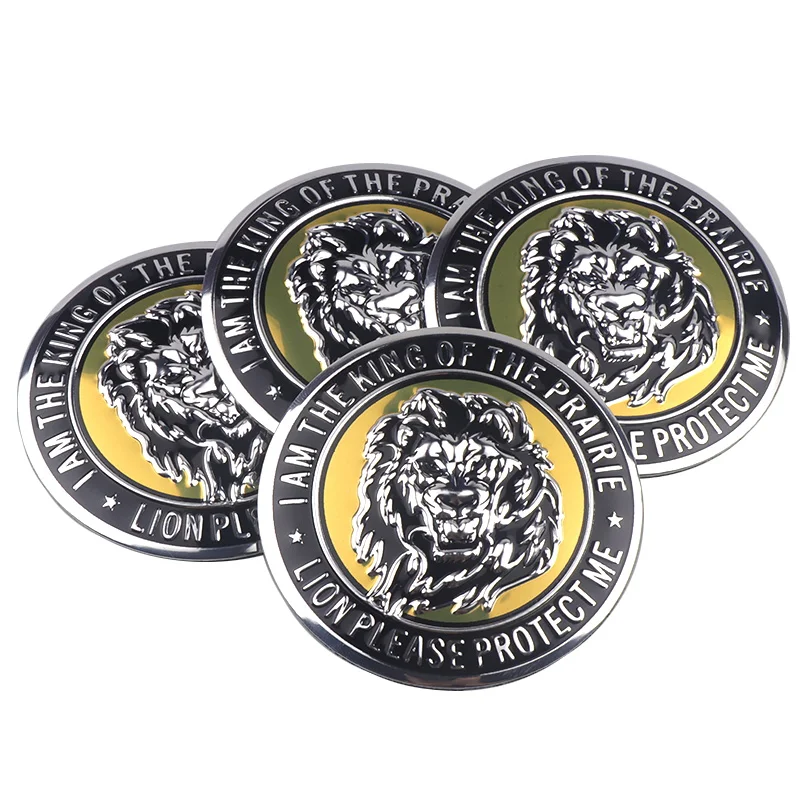 Car Styling 4Pcs 56mm 3D Aluminium Animal Lion Tiger Eagle Logo Emblems Wheel Center Hub Cap Stickers Decal Auto Accessories