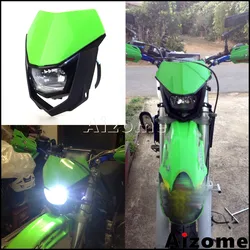 Dirt Bikes Motocross Headlight H4 12V 35W Enduro Headlamp Fairing For Kawasaki KX KLX KLR 100 110 125 140 250 450 450F 250F