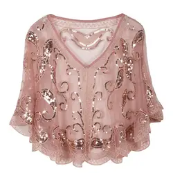 Vintage 1920s cardigan prom party dress new wedding Sequin Prom shawl Gatsby party mesh shortcover Up Dress Accessory