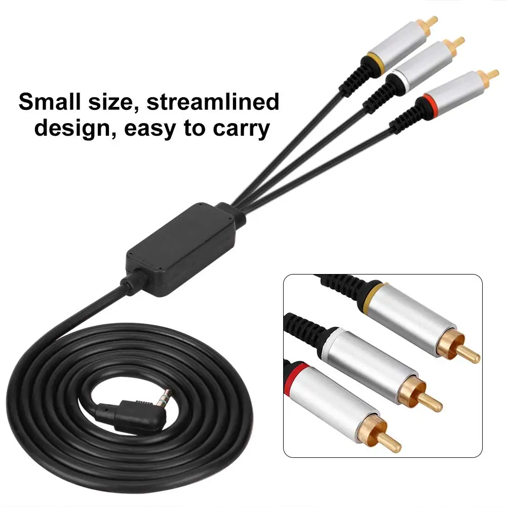 1.5M Durable Audio Video AV Cable for PSP Component Replacement Cable for Game Players, Suitable for PSP1000 2000 3000