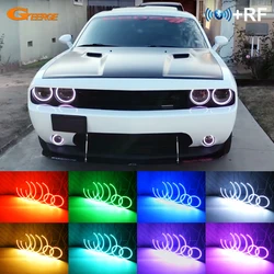 For Dodge Challenger 2008 - 2014 RF Remote Bluetooth-Compatible APP Multi-Color Ultra Bright RGB LED Angel Eyes Halo Rings Light
