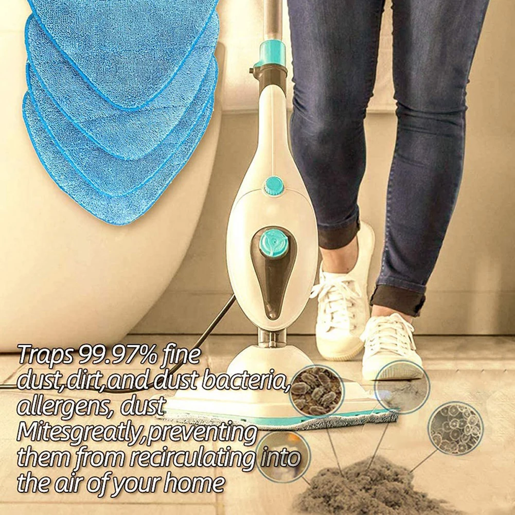 1pcs Washable VAX S86-SF-CC Blue Steam Mop Cleaning Triangle Pads Replacement Microfibre Cloth Cover Mopping Pads