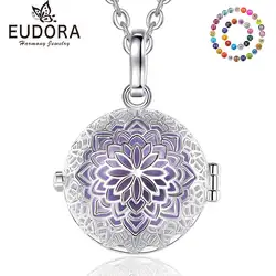 Eudora 18mm Harmony Ball Flower Cage Pendant Necklace Exquisite Jewelry Ladies Gifts Suitable For Girlfriends K482N18