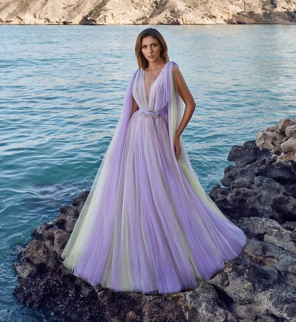 Robe de soirée arc en ciel sales