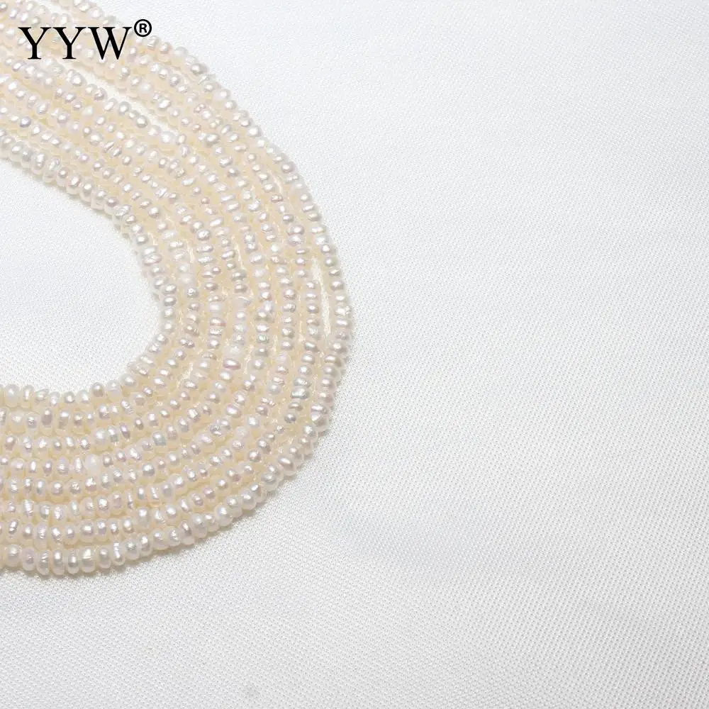 2-2.5mm Cultured Potato Freshwater Natural White Pearl Beads For Diy Necklace Bracelet Jewelry Making Approx0.8mm Sold By Strand