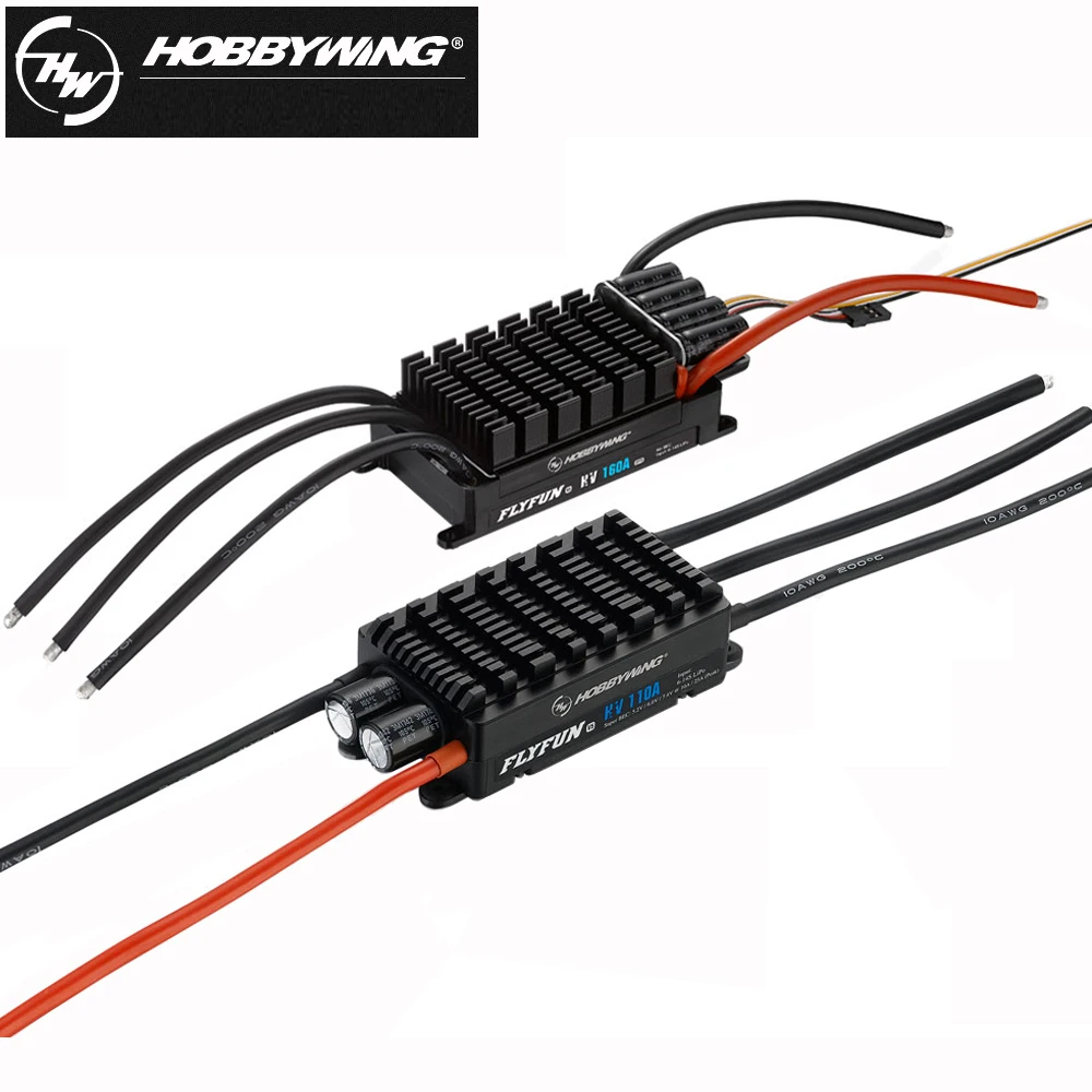 Hobbywing FlyFun V5 60A/80A/120A/130A/160A 3-6S 6-14S Brushless ESC With DEO Function For RC FPV Drone Aircraft Quadcopter Toys