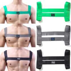 Mens Chest Harness Bondage Gay Clubwear Costumes Shoulder Body Chest Muscle Role Play Elastic Shoulder Strap Harness Belt Straps