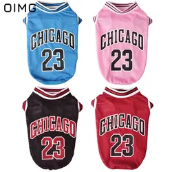 OIMG Mesh Breathable Dog Clothes Schnauzer Teddy Sport Large Dog Jersey Basketball Clothing Puppy T-Shirts Summer Pet Cat Shirts