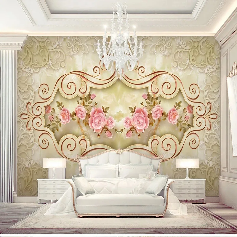 

Custom European Style Marble Stone Grain Ceramic Tile TV Sofa Wall Background Painting Papel De Parede 3D Sala Home Décor Tapet