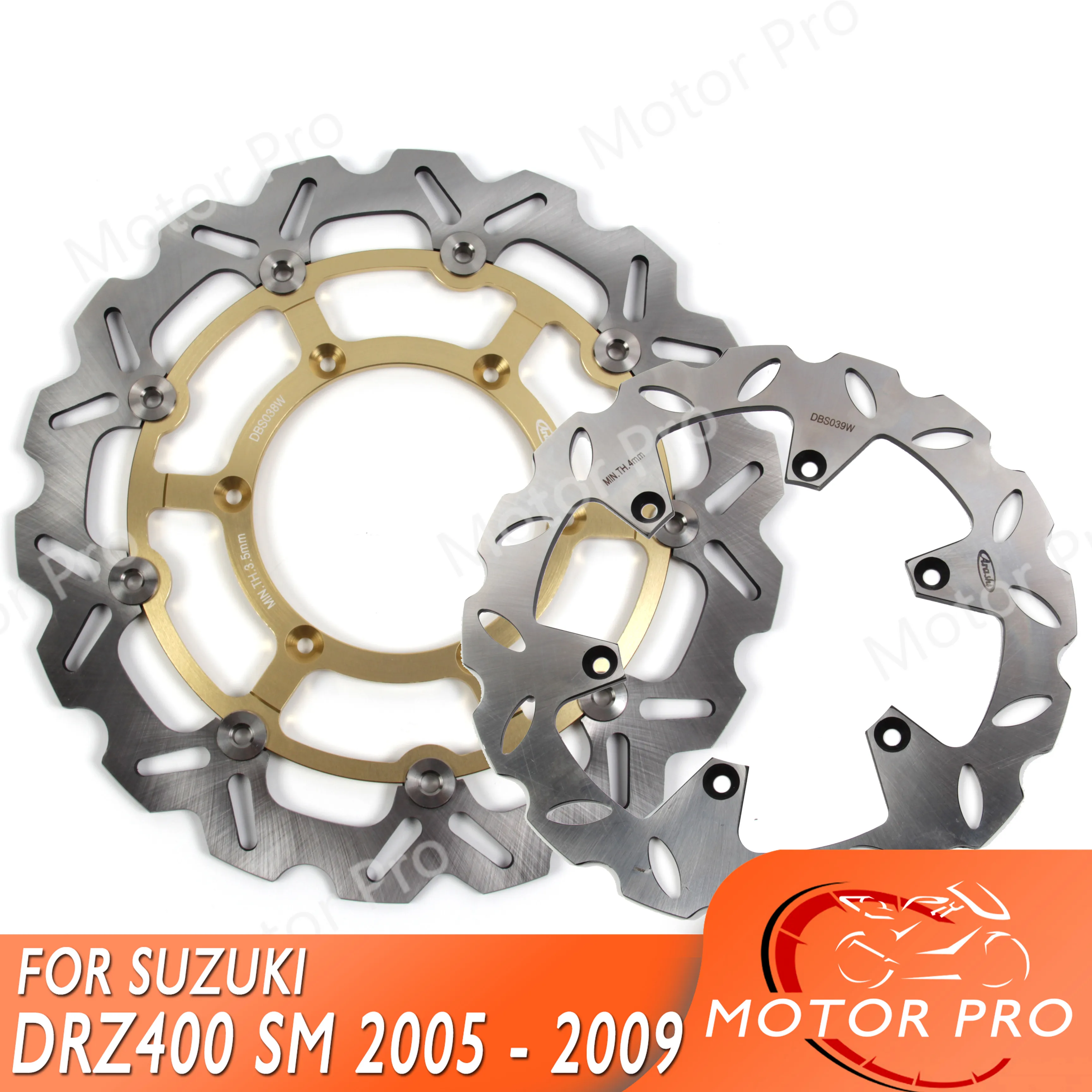 Do Suzuki DRZ 400 SM 2005-2020 Zestawy wirników przednich tylnych tarcz hamulcowych do motocykli DRZ400SM DRZ400 400SM 2006 2007 2008 2009