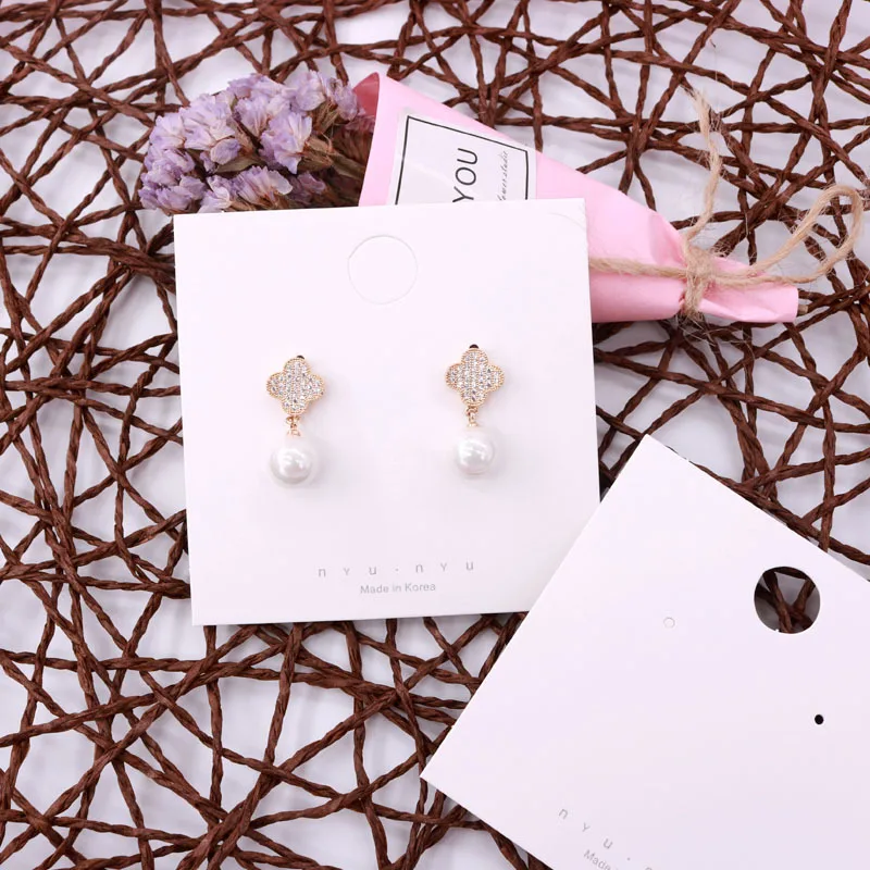 NYU Blank Jewellry Earing Display Card 8*8cm Ear Clip Packaging Display Contracted Korea Earring Studs Cardboard