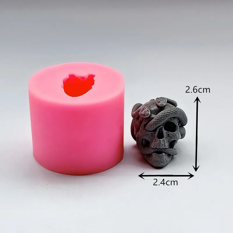 New product in 2021! Skull snake silicone mold diy to make plaster resin model jewelry fudge ice chocolate cake tool