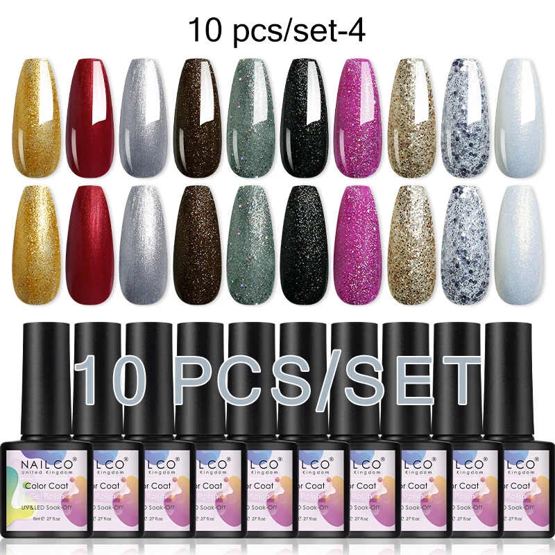 NAILCO-Juego de esmaltes en Gel para uñas, laca híbrida UV LED semipermanente, 8ml, para invierno, 10 unidades