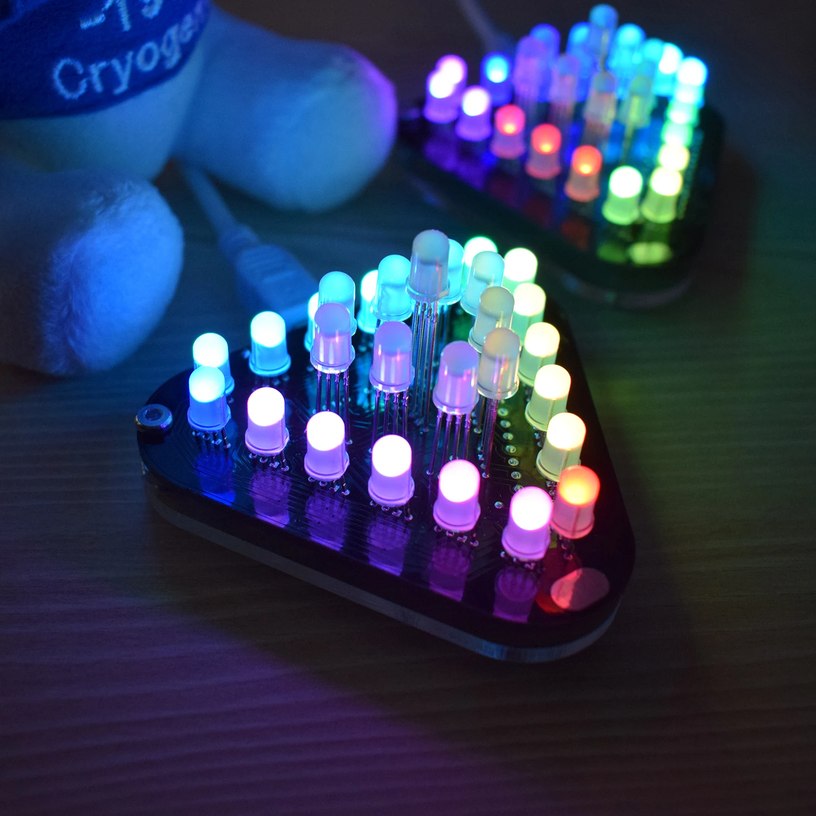 Kit electrónico de pirámide Triangular 3D con Control táctil, cubo LED Aurora RGB a todo Color, 5MM, DIY