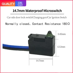 Protective Waterproof Micro Switch Anti-Overload Contact Resistance 180Ω NC 14.7*12.2mm Small Car Ignition Charging Gun