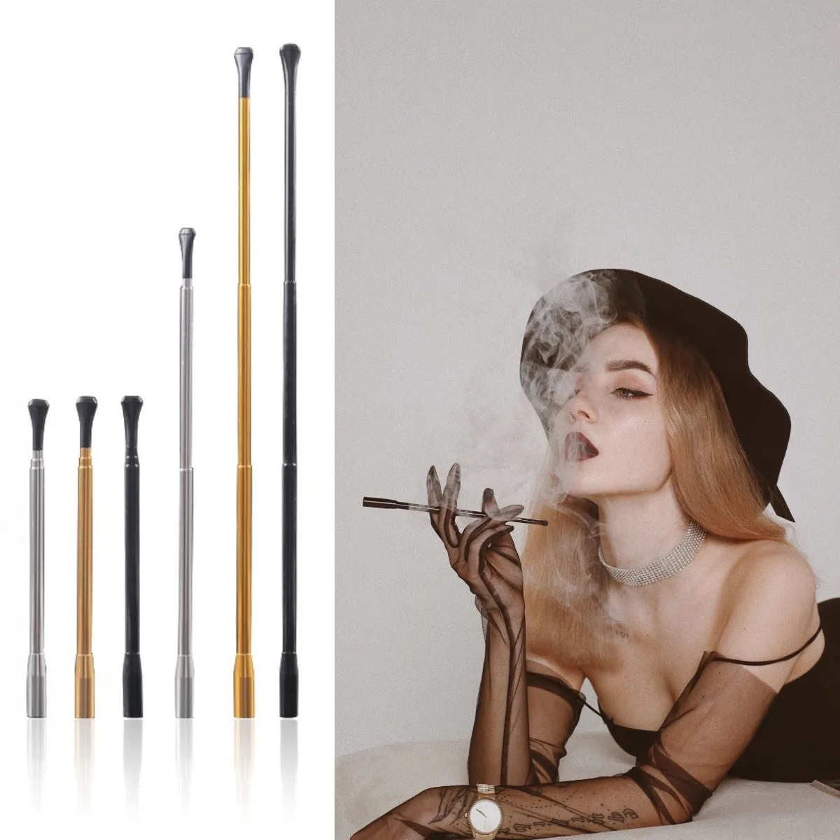 Audrey Style Vintage Extendable Cigarette Holder Photo Prop Elegant Cigarette Holder