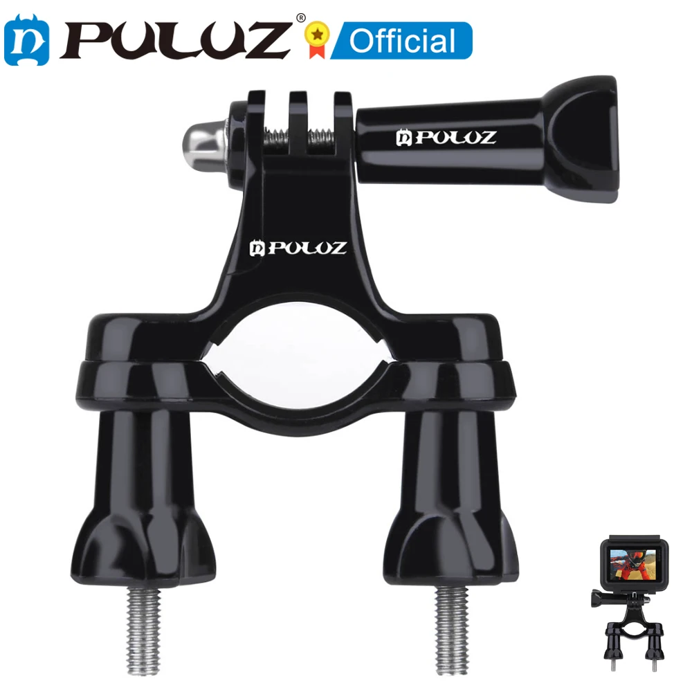 PULUZ Universal Bike Motorcycle Handlebar Mount with Screw for GoPro HERO11 10 9 8 Black 7 6 5 5 Session 4 3 2 1 Camera Adapter