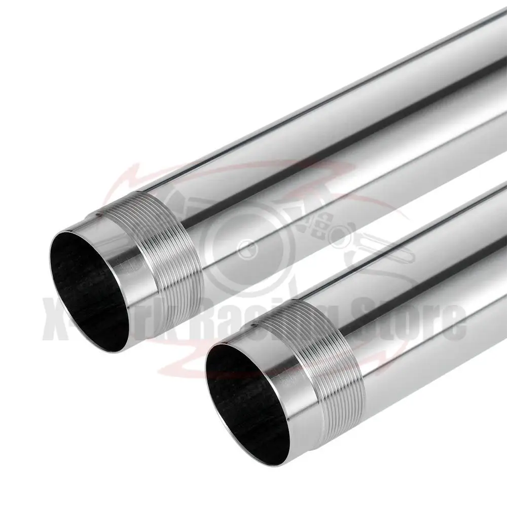 Front Fork Pipes Inner Tubes Silver Pair For Suzuki GSXR1000 2003-2004 43x518mm 51110-40F30-000 51120-40F30-000 GSX R1000 Legs