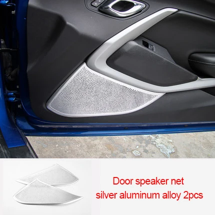 

For Chevrolet Camaro Bumblebee 2017-2020 chrome Door speaker net cover silver 2pcs