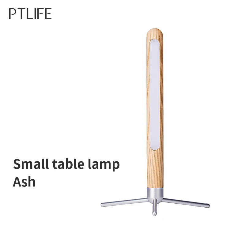LED Wooden Table Lamps Vertical Atmosphere Lamps Minimalist Desk Lights 360° Rotate Brightness Adjustable Room Decor