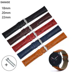 18mm 20mm 22mm Watch Strap Retro Ostrich Style Genuine Leather Watch Band Quick Release Pins Replace Watch Bracelet