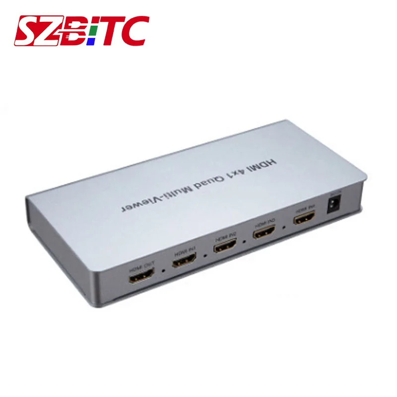 SZBITC HDMI 4x1 Multi-viewer 1080P Video Switcher 4 in 1 out HDMI Quad Multiviewer Seamlesss Switching With Remote Control