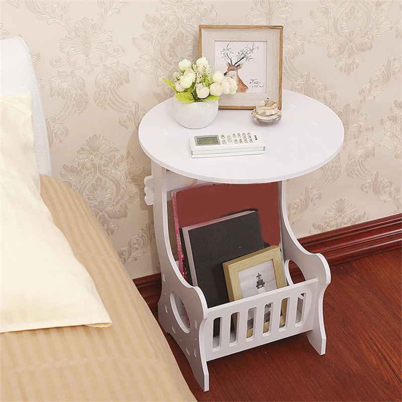 Hot Sale Mini Plastic Round Coffee Tea Table Home Living Room Storage Rack Bedside Table White 2026