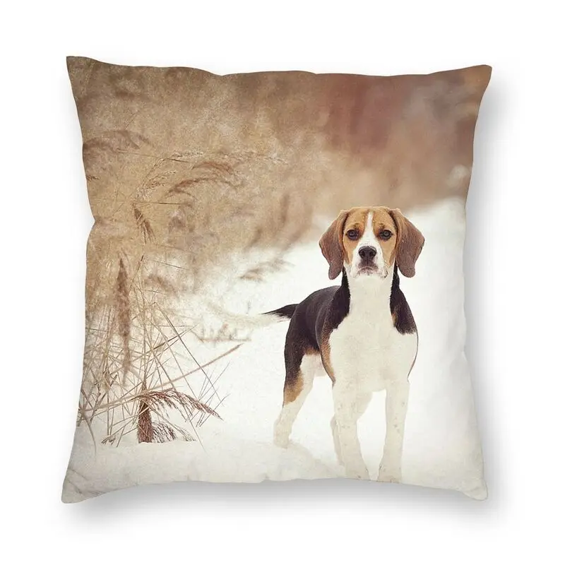 

The Cutest Beagle Dog Cushion Cover Two Side Print Vintage Style Throw Pillow Case for Living Room Cool Pillowcase Home Decor