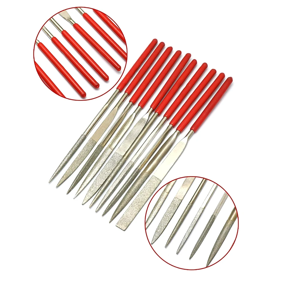 Set of 10pcs Guitar Nut File Needle Fret Saddle Files Guitar Repair Luthier Tool for Guitar