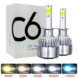 2 pz C6 H1 H3 Led faro luci Auto lampadine H7 H4 880 H11 HB3 9005 HB4 9006 H13 6000K 72W 8000LM fari Auto fendinebbia