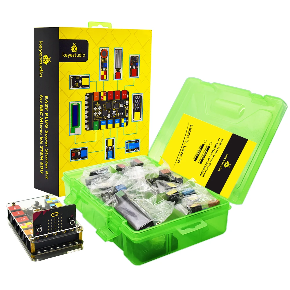 Keyestudio EASY PLUG Microbit V2 Board Super Starter Kit for BBC Micro:Bit Kit  STEM EDU Graphic   Programming Electronic Kit