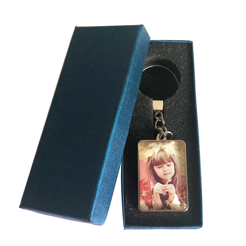 Personalized Double Sides Calendar keychain Custom Family Pet Baby Photo Square keychain Christmas Gifts Car Key Holder Chains