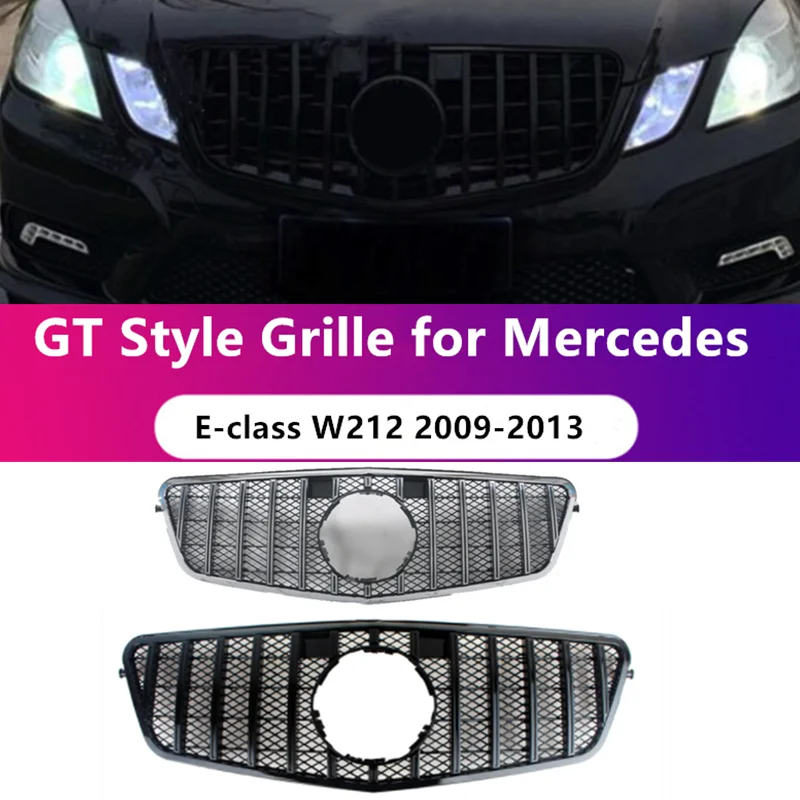 

ABS Material Racing Grill Front Hood Grille for W212 2009 2010 2011 2012 2013 Mercedes Benz E Class E260l E300l E320l GT Style