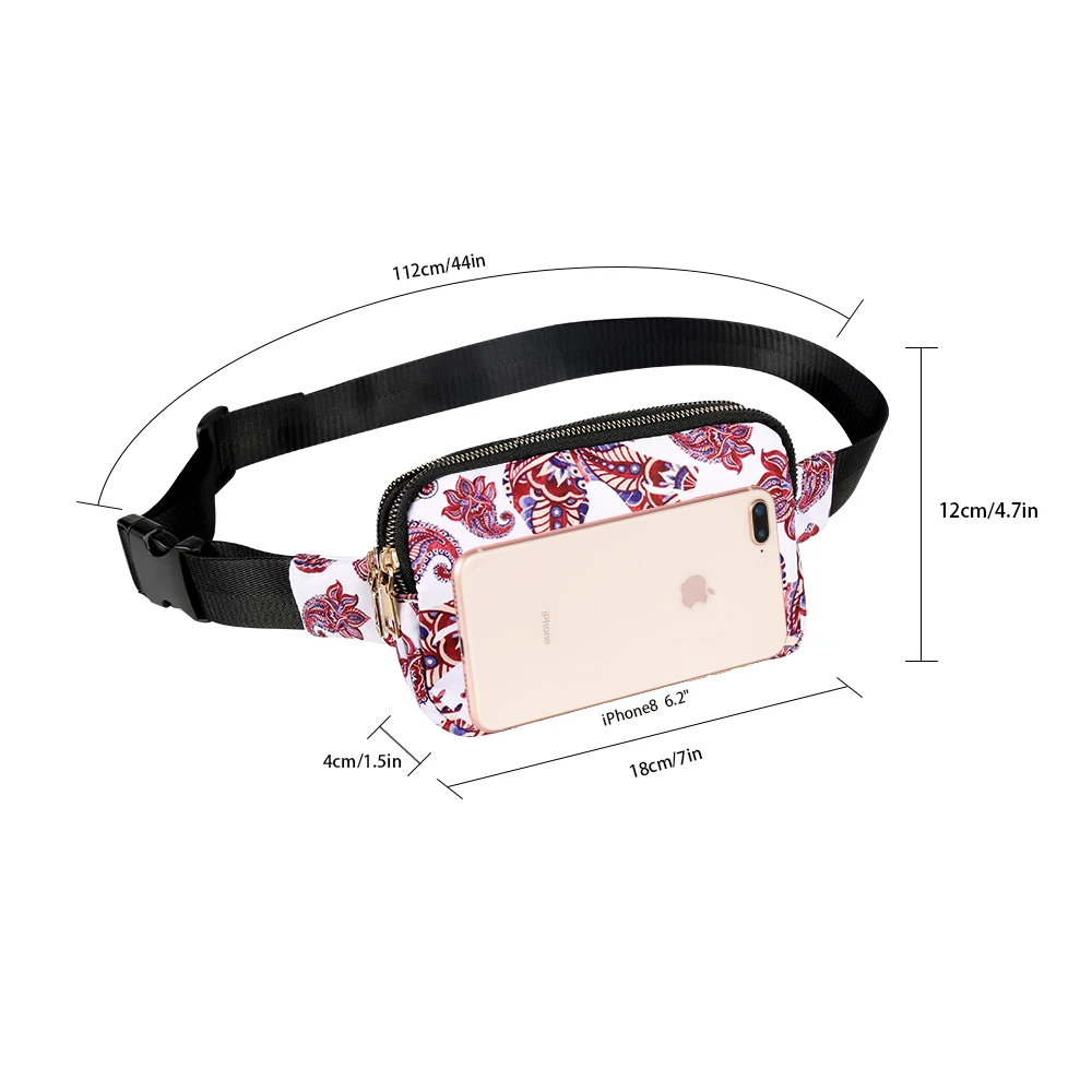 Buylor Flower Waist Bag Women Fashion Fanny Pack Bum Bag Hot Hip Bag Waist Purse Waterproof Belt  Pack Chest Bag Phone Pounch