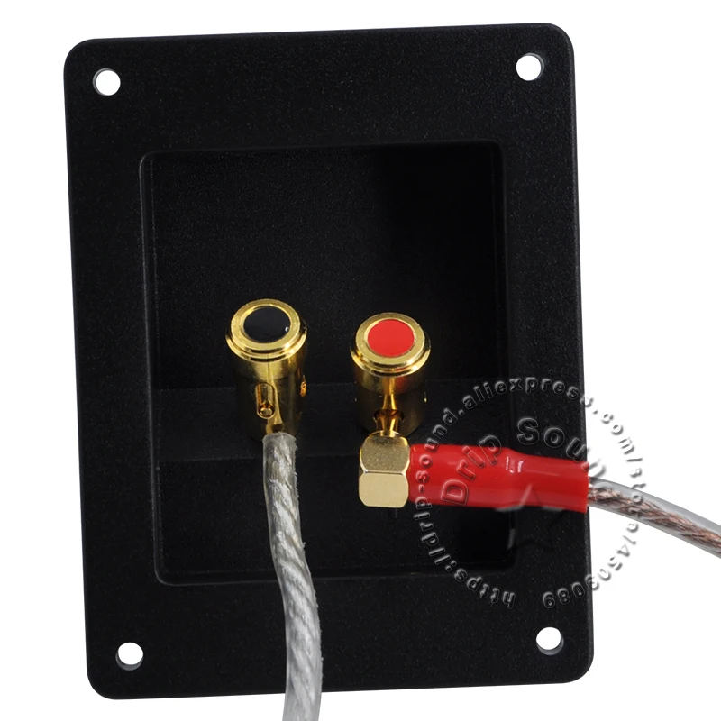 Caja de altavoz rectangular de 2 vías, Terminal de cableado de cobre, poste de encuadernación, 80x104mm, 2 uds.