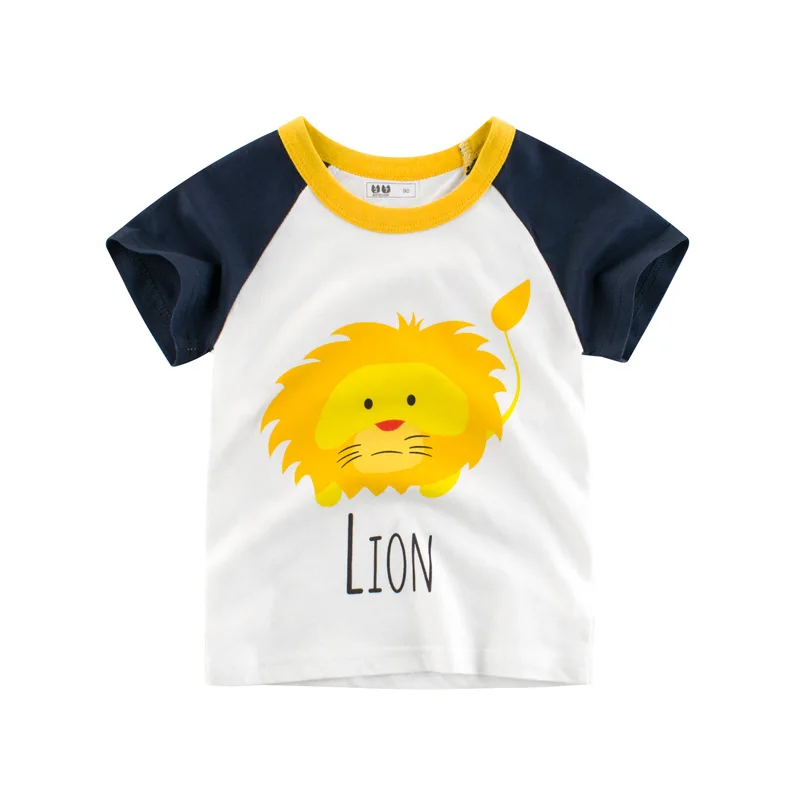 2024 Summer Kids Boys Clothes 100% Cotton Short Sleeve T-Shirts  Animals Cartoon Children Kids Summer Tops Clothing