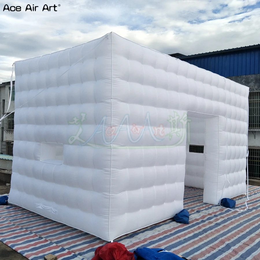 Grande tente cube carrée gonflable de haute qualité, structure cubique, salle rigourde fête, salons commerciaux, 4.8x2.7x2.7m, broderie personnalisée